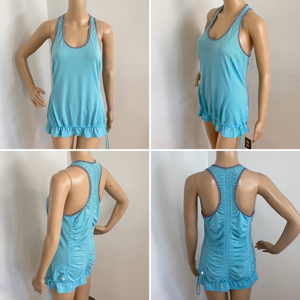 LULULEMON Turquoise Ruched Racerback Top - Picture 8 of 8